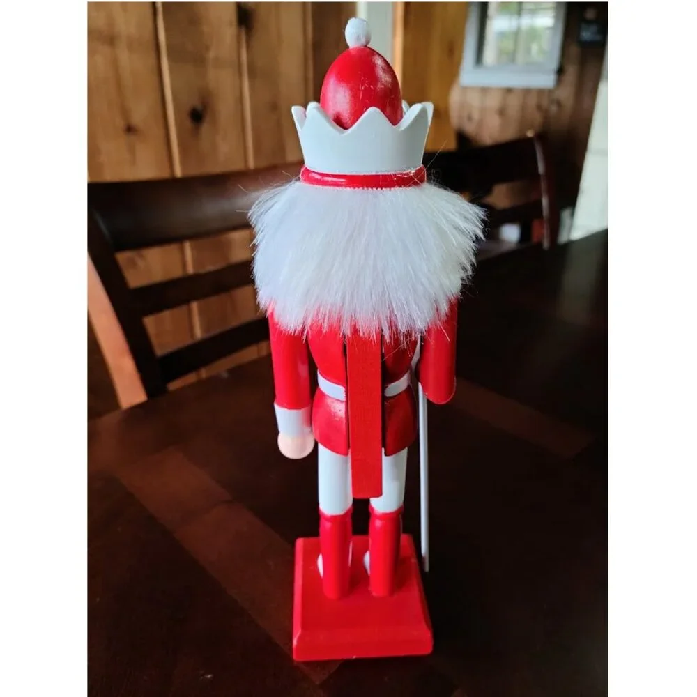 Red Christmas Nutcracker Soldier Holiday Decor Wooden Statue Xmas Decoration